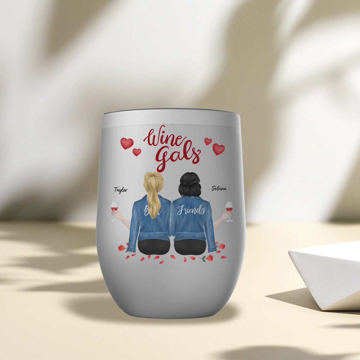 Personalized Best Friends chill wine tumbler with custom design for friendship celebration