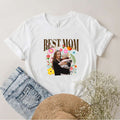 Personalized photo t-shirt with warped text design for custom apparel everyday wear