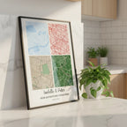 Custom Map Wooden Framed Poster - Premium Paper | Shopify Product Personalizer