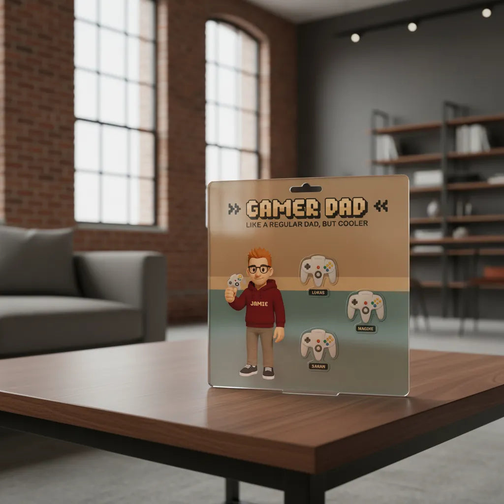 Custom Gamer Dad Acrylic Light Box
