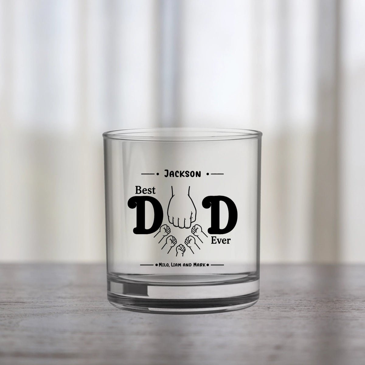 Custom Best Dad Ever Rocks Glass
