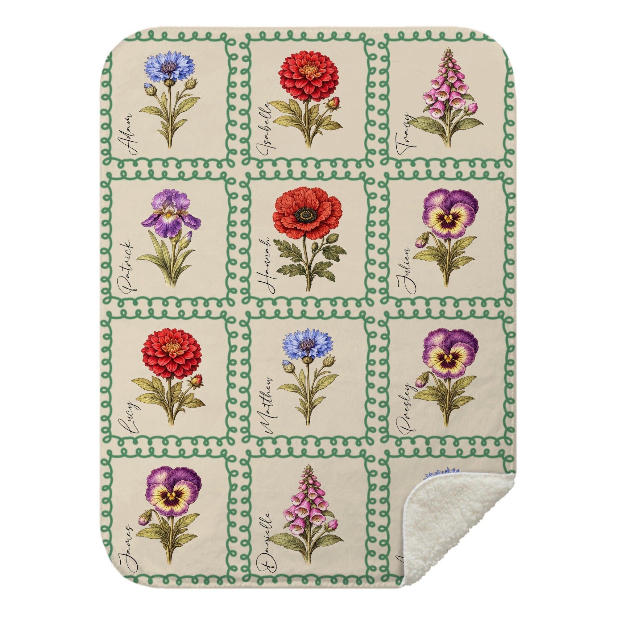 Custom Vintage Flower Sherpa Blanket | Shopify Product Personalizer