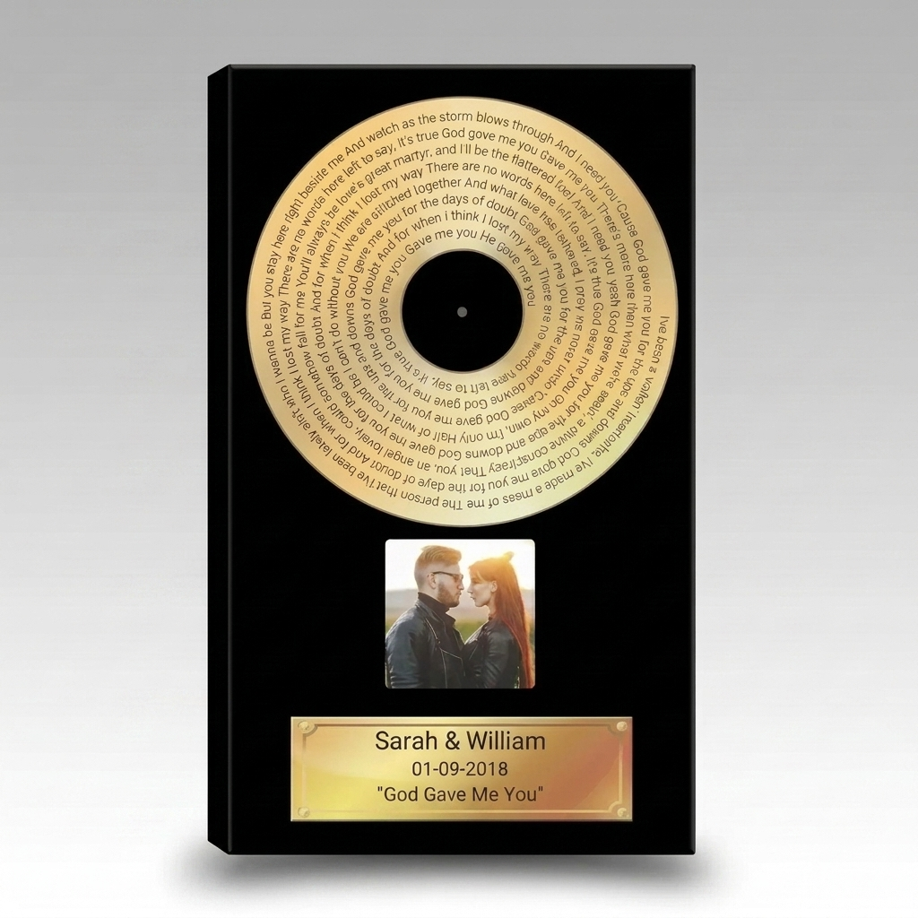 Gold Record canvas on neutral studio background