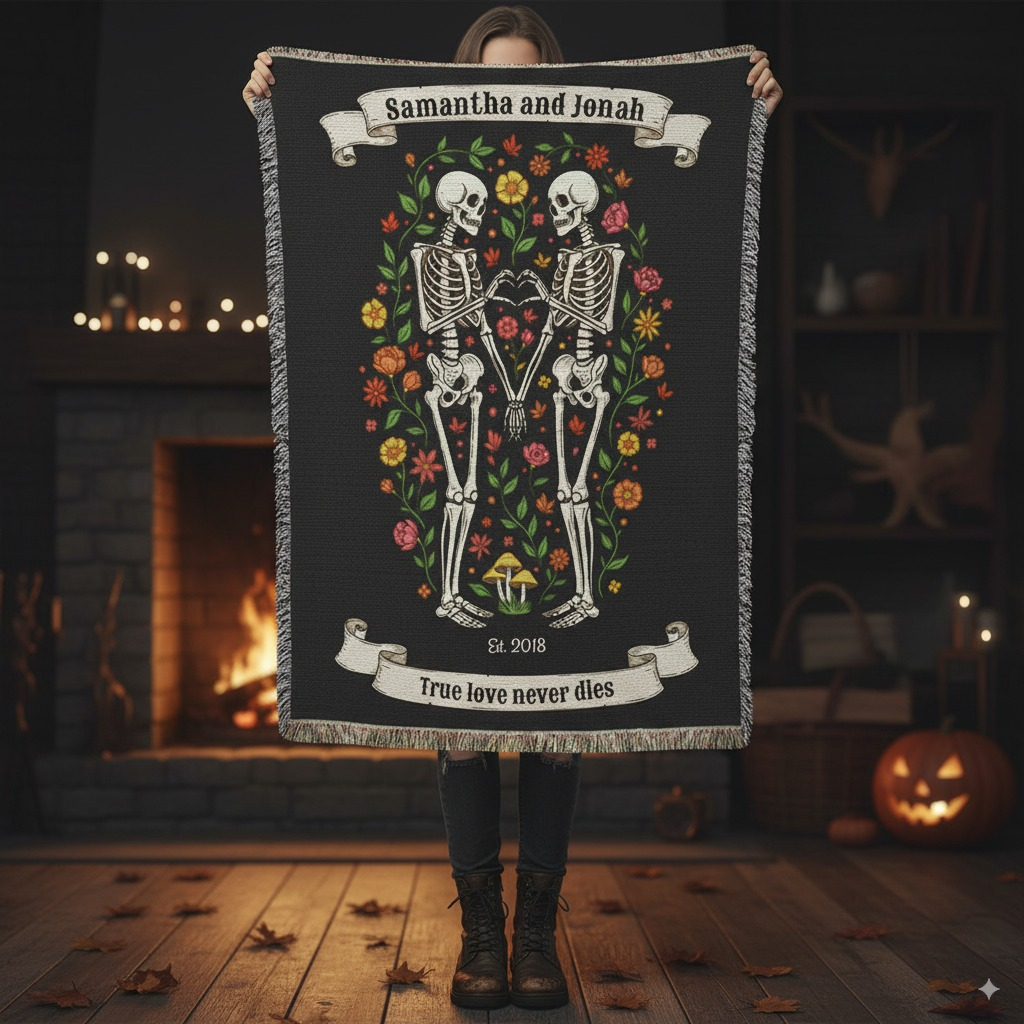 Custom Halloween Blanket - True Love Never Dies