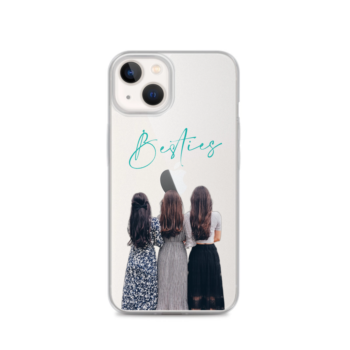 Personalized clear iPhone case with custom photo and removed background for clean look