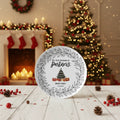 Personalized sublimated Christmas plate with custom design for festive holiday table setting