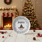 Personalized sublimated Christmas plate with custom design for festive holiday table setting